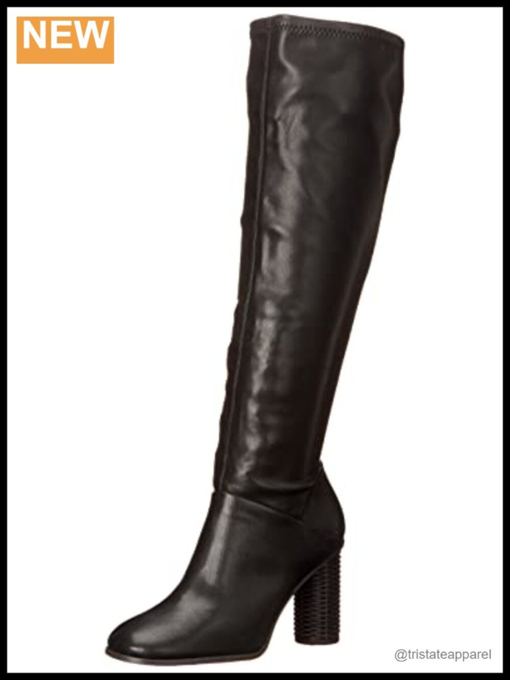 Franco Sarto Koko Knee High Boot Faux Leather Side Zip Round Toe